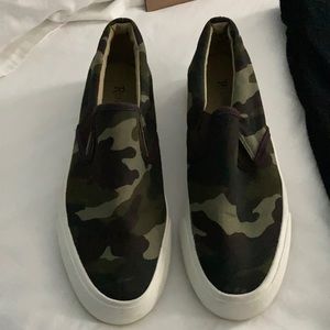 Camo slip on sneakers